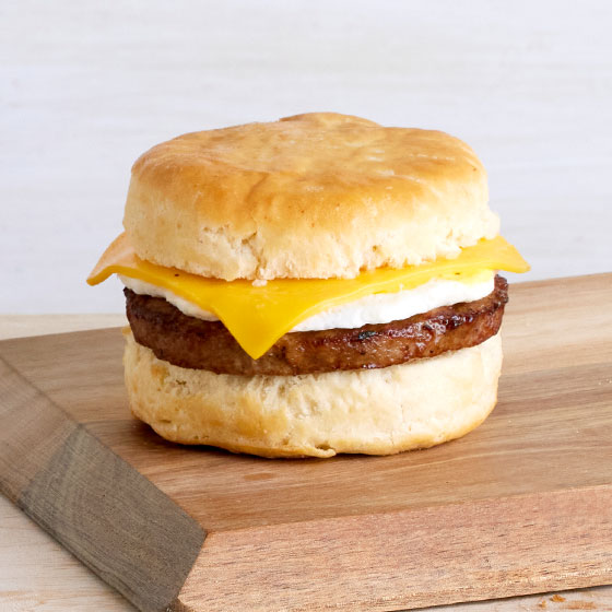 Sausage Cheddar and Egg biscuit