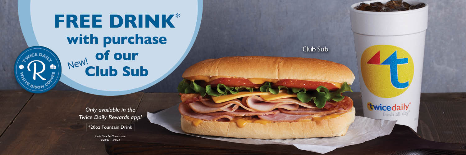 Free drink with club sub!