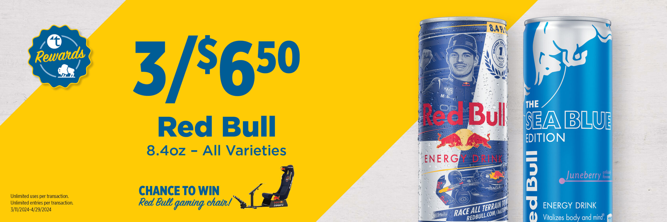 3/$6.50 Red Bull